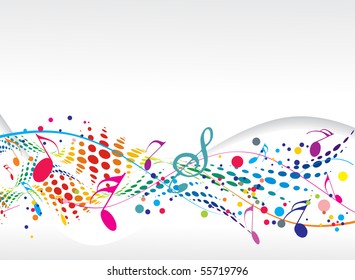 abstract music notes design for music background use, vector illustration