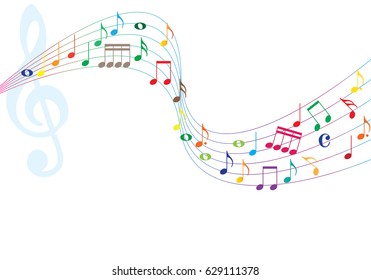 Abstract music notes design for music background use, vector illustration