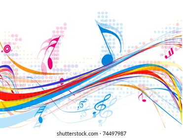 abstract music notes design for music background use, vector illustration