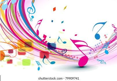 abstract music notes design for music background use, vector illustration