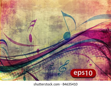 abstract music notes design for music poster use, vector illustration