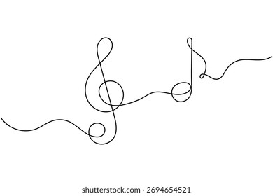 Abstrakte Musik Noten Linie Kunst Illustration minimalistisch schwarz-weiß Vektor
