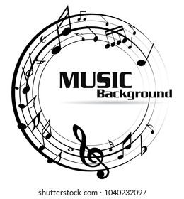 Abstract music notes on line wave background. Black G-clef and music notes isolated vector illustration Can be adapt to Brochure, Annual Report, Magazine, Poster, Corporate Presentation, Portfolio.