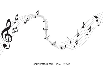 Abstract Black Music Notes Banners On Stock Illustration 694689625