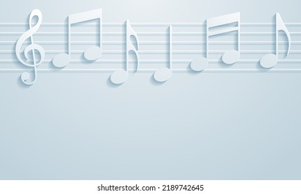 Abstract music notes on line wave background