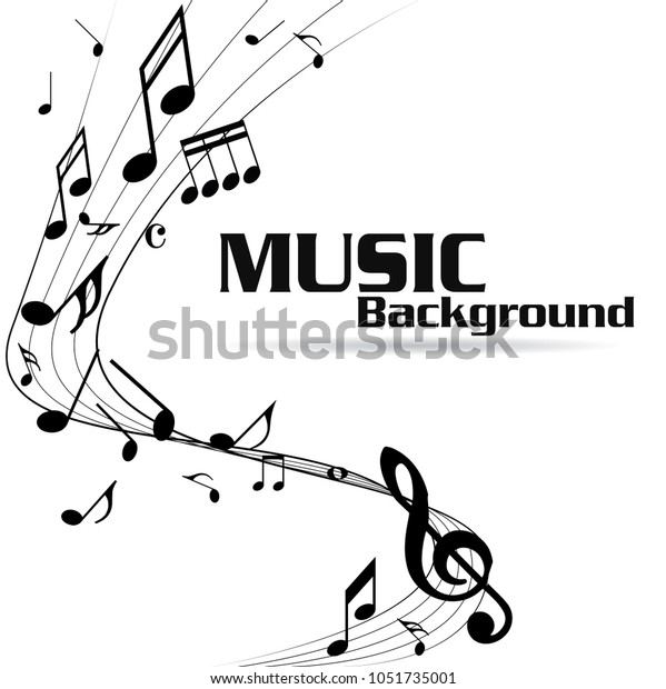 Abstract music notes on line wave\
background. Black G-clef and music notes isolated vector\
illustration Can be adapt to Brochure, Annual Report, Magazine,\
Poster, Corporate\
Presentation.