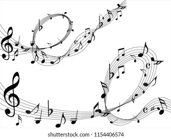 Abstract Music Notes On Rainbow Line Stock Vector (Royalty Free ...