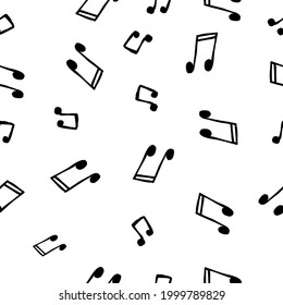 Resumen de notas musicales sobre un fondo de patrón ininterrumpido. Decoración de la melodía de la ilustración musical del vector