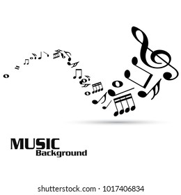 Abstract music notes on white background. Black G-clef and music notes isolated vector illustration Can be adapt to Brochure, Annual Report, Magazine, Poster, Corporate Presentation,