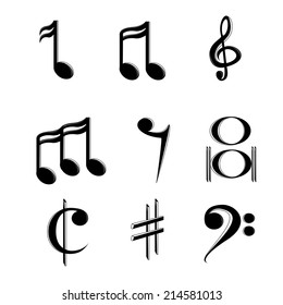 abstract music notes on a white background