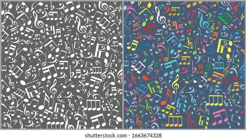Abstract music notes pattern, element for creative purpose, vector illustration