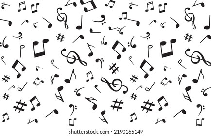 abstract music notes seamless background, music background