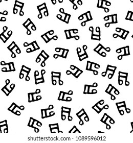 Abstract music notes seamless pattern background. Vector musical illustration melody decoration