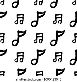 Abstract music notes seamless pattern background. Vector musical illustration melody decoration