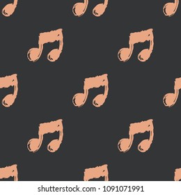 Abstract music notes seamless pattern background. Vector musical illustration melody decoration