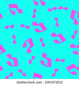 Abstract music notes seamless pattern background. Vector musical illustration melody decoration