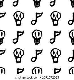 Abstract music notes seamless pattern background. Vector musical illustration melody decoration