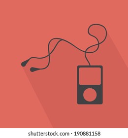 abstract music object on a red background