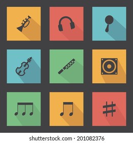 abstract music objects on a special background