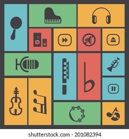 abstract music objects on a special background