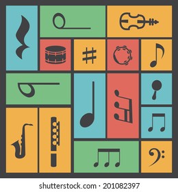 abstract music objects on a special background