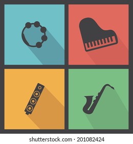 abstract music objects on a special background