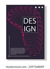 Abstract music poster. Gradient wavy shapes. Cyberspace and virtual reality, sound. Trendy design for flyer and booklet. Creativity and art object. Cartoon flat vector illustration