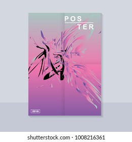 Abstract music poster with abstract shape and alphabet. Futuristic abstract shape.