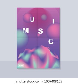 Abstract music poster with abstract shape and alphabet. Futuristic abstract fluid shape. Vector EPS 10.