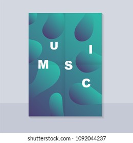 Abstract music poster. With abstract shape and alphabet. Futuristic abstract fluid shape. Summer party poster template.