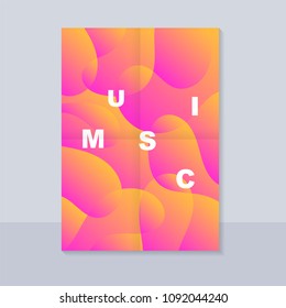 Abstract music poster. With abstract shape and alphabet. Futuristic abstract fluid shape. Summer party poster template.