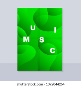 Abstract music poster. With abstract shape and alphabet. Futuristic abstract fluid shape. Summer party poster template.