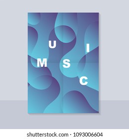 Abstract music poster. With abstract shape and alphabet. Futuristic abstract fluid shape. Summer party poster template.
