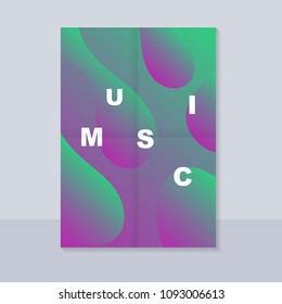 Abstract music poster. With abstract shape and alphabet. Futuristic abstract fluid shape. Summer party poster template.