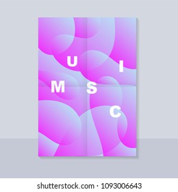 Abstract music poster. With abstract shape and alphabet. Futuristic abstract fluid shape. Summer party poster template.
