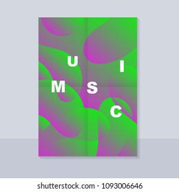 Abstract music poster. With abstract shape and alphabet. Futuristic abstract fluid shape. Summer party poster template.