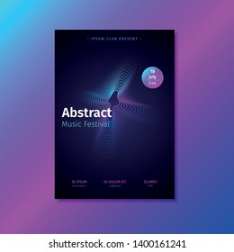 Abstract music poster template with gradient shape. Design vector templates for leaflets, presentations, brochures