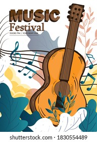 abstract music posters templates colorful retro decor instruments sketch
