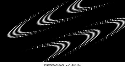 Abstract music round frame. Circular equalizer with sound waves patterns isolated on black background. Border musician logo template.