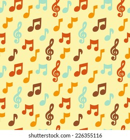 Abstract music seamless pattern background vector illustration for your design Pattern of notes.