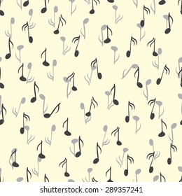 Abstract music seamless pattern background vector illustration for your design. Music notes seamless