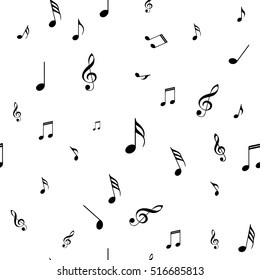 Abstract music seamless pattern background vector illustration for your design. Note seamless