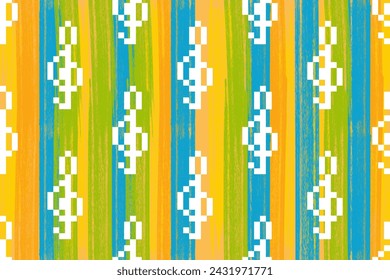 Abstract Music Seamless Pattern Background.Music template background vintage retro style. Design element for fabric textile,backdrop, banner, brochure, print, publication,product,deco.Pixel vector art