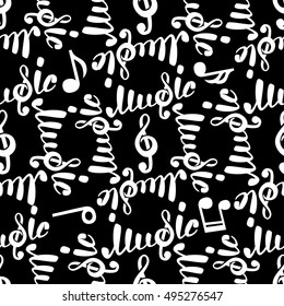 Abstract music seamless pattern, vector illustration for your design, EPS10