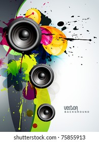 abstract music speaker design vector background