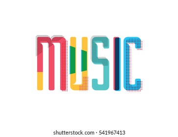abstract music text design