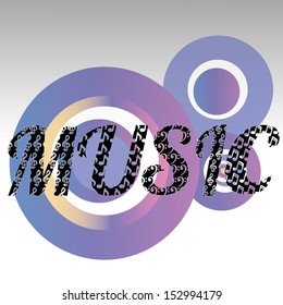 abstract music text on special background