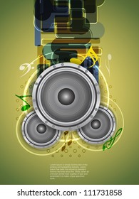 abstract music theme background with loudspeakers.