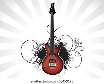 abstract music theme with guitar vector illustration