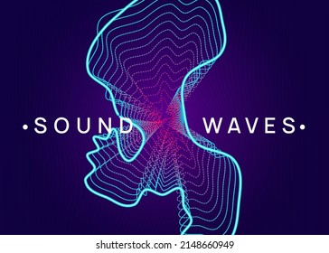 Abstract music. Trendy show cover layout. Dynamic fluid shape and line. Abstract music flyer. Techno dj party. Electro dance event. Electronic trance sound. Club poster.